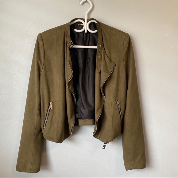 Olive Suede Jacket - Picture 1 of 11